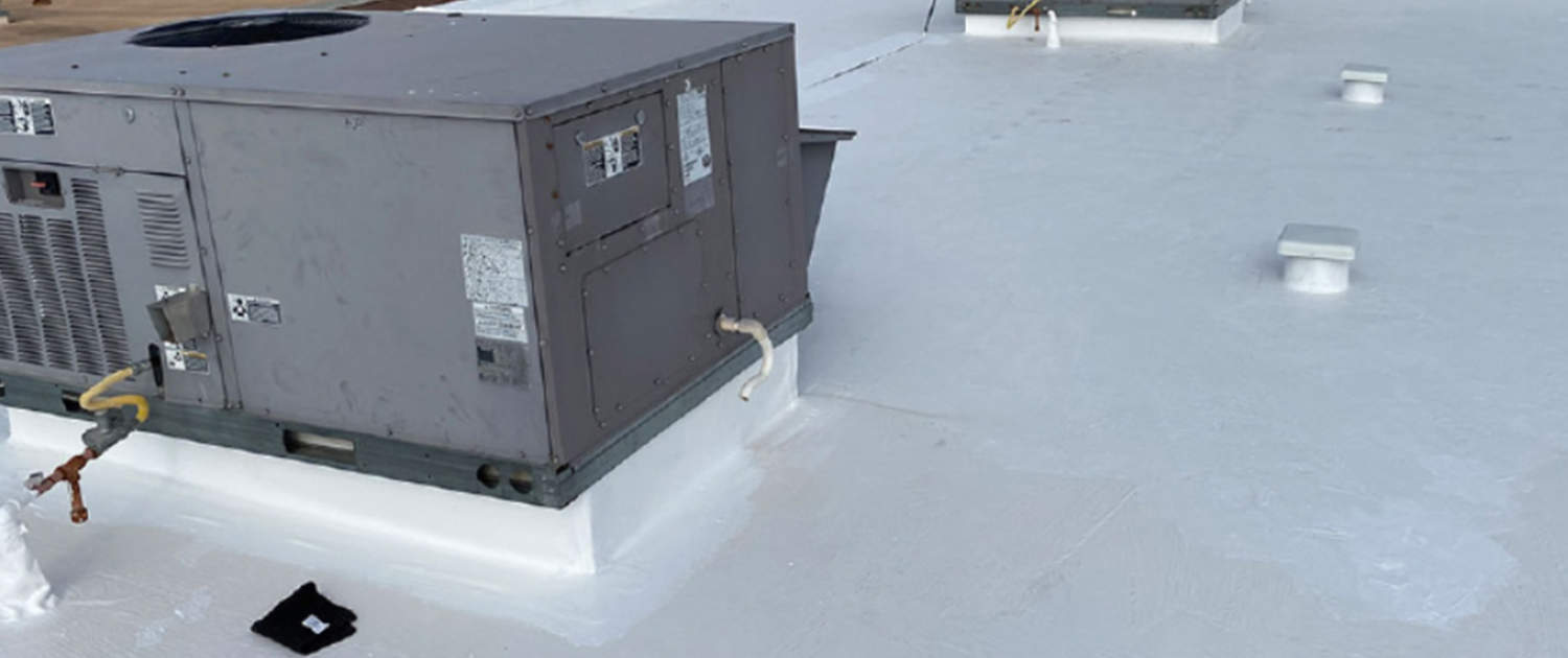 Side view of roof coating
