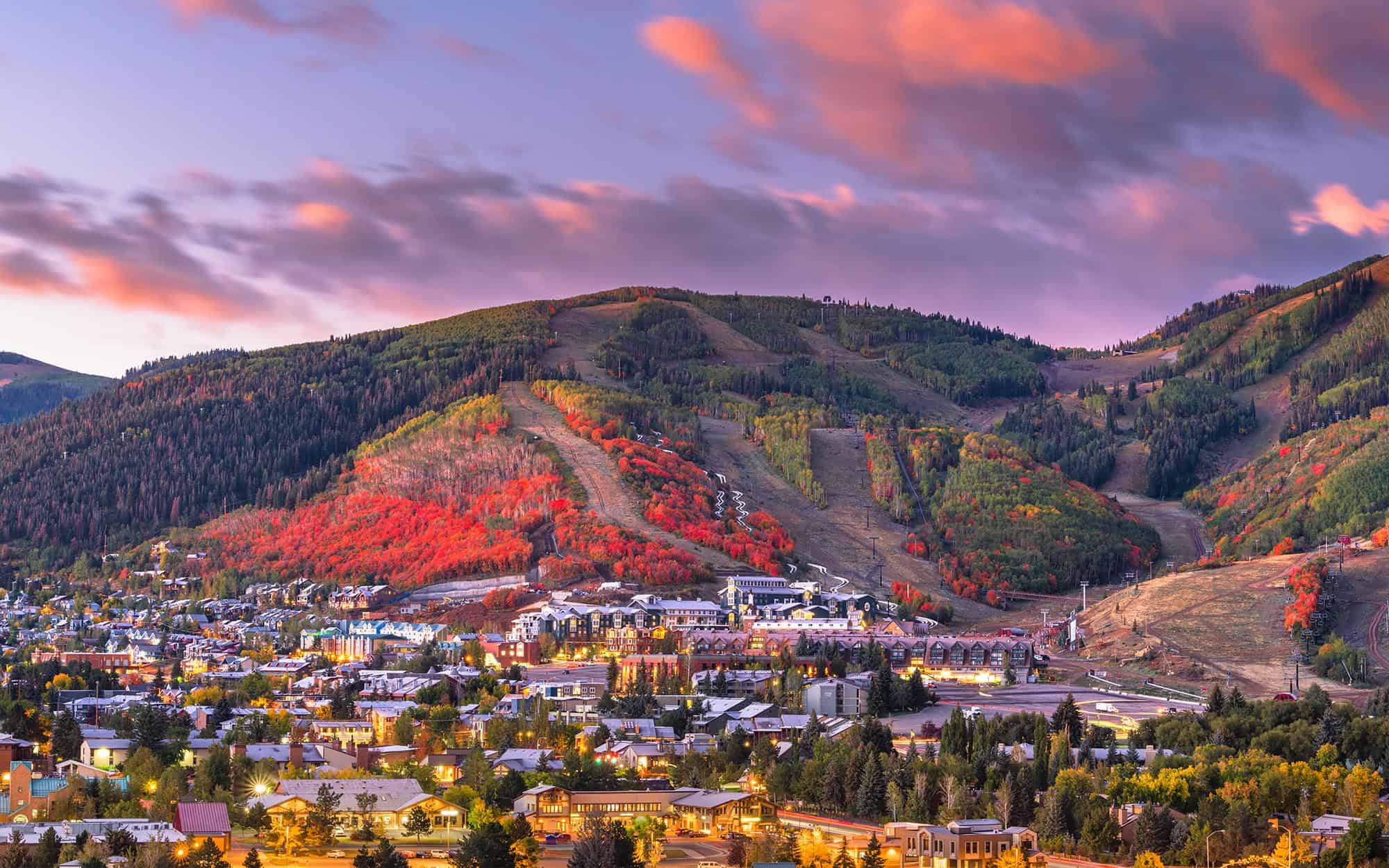 Beautiful photo of Park CIty, Utah at sunset or sunrise